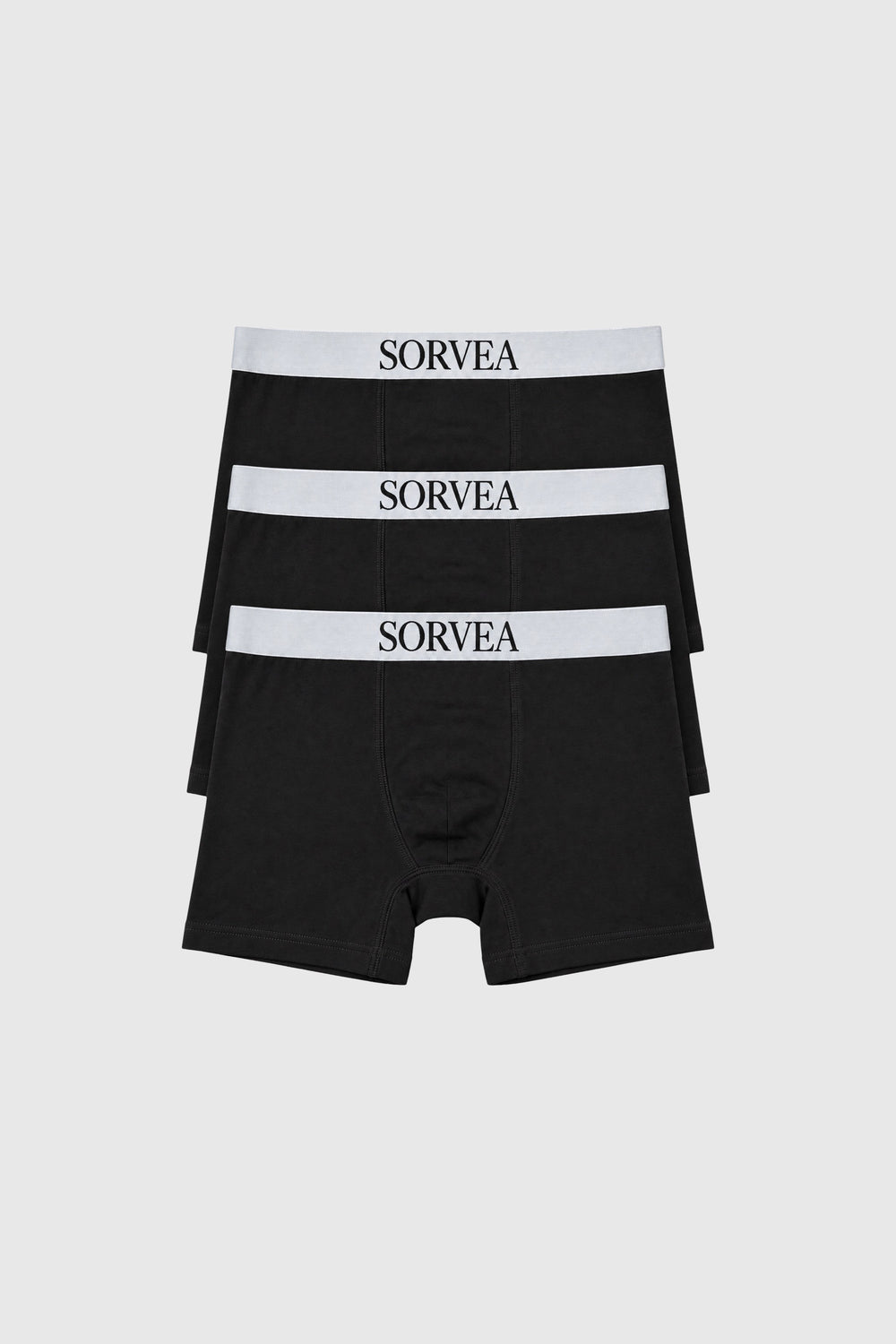 SORVEA Classic Boxers 3-Pack Black – drei Boxershorts, Vorderansicht