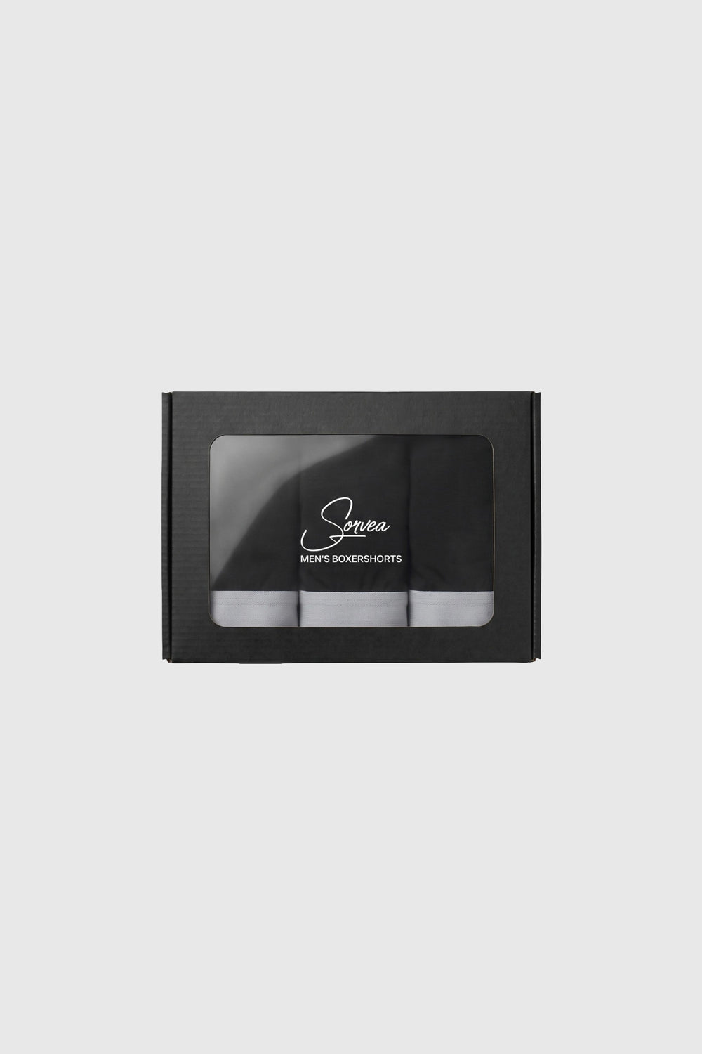 SORVEA Classic Boxers 3-Pack Black – drei Boxershorts, Vorderansicht